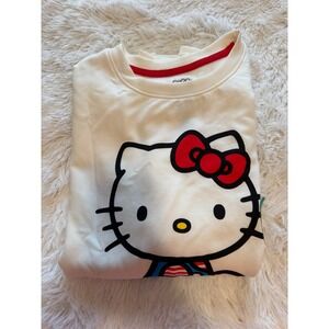 Hello Kitty Sanrio Graphic Crewneck Sweatshirt White Long Sleeve Medium